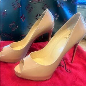 Christian Louboutin Blush Peep-Toe Heels